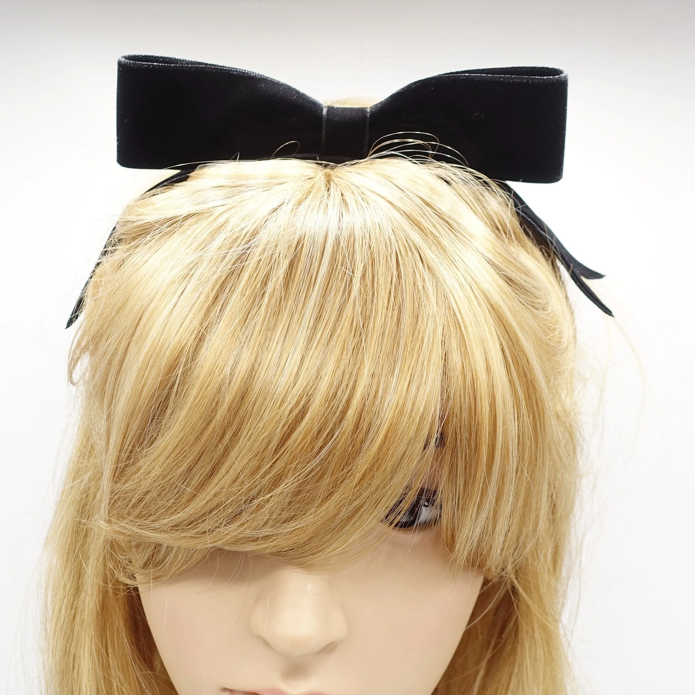 black velvet hair bow headband VeryShine retro hair accessory for women