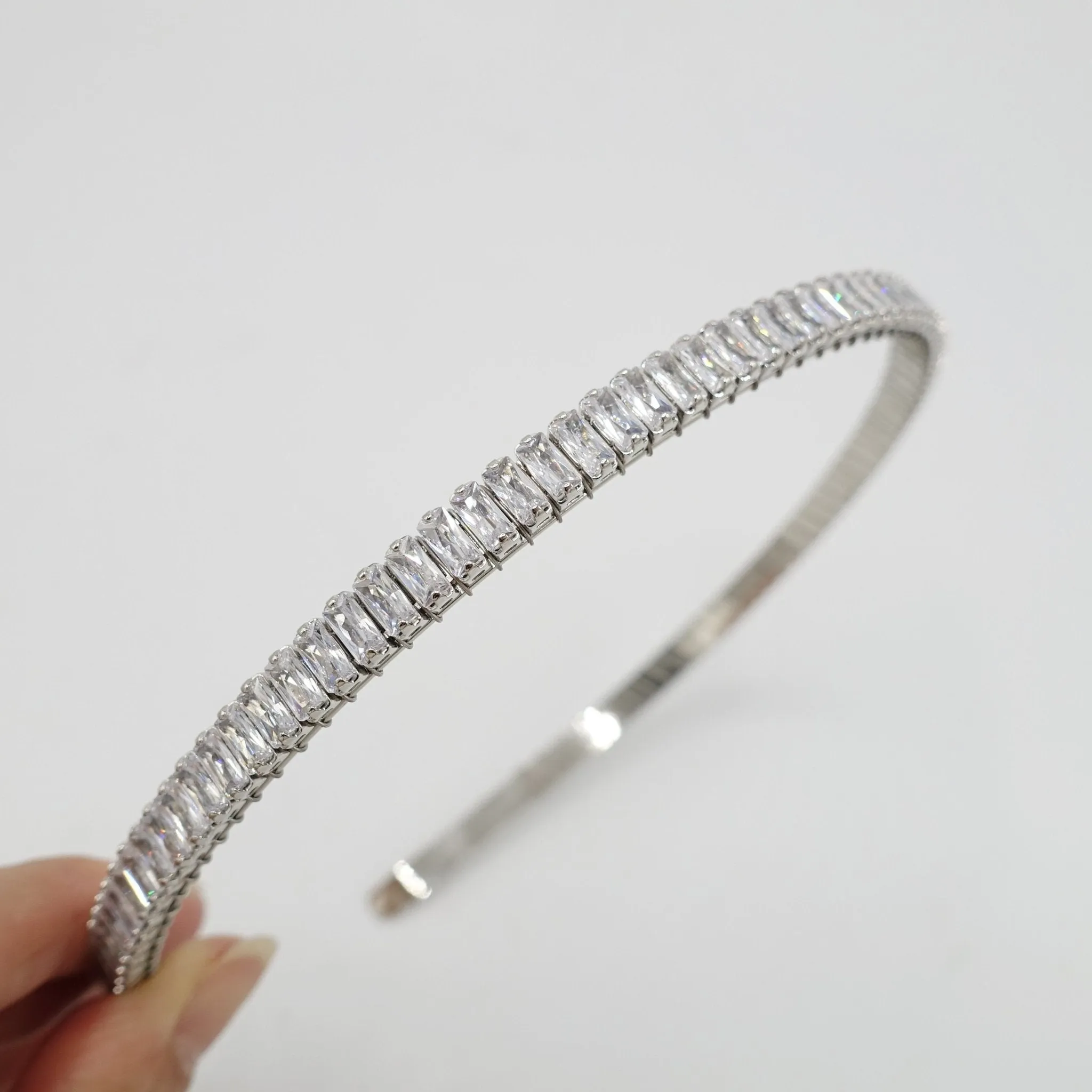 bling cubic zirconia embellished  headband thin hairband women hair accessory