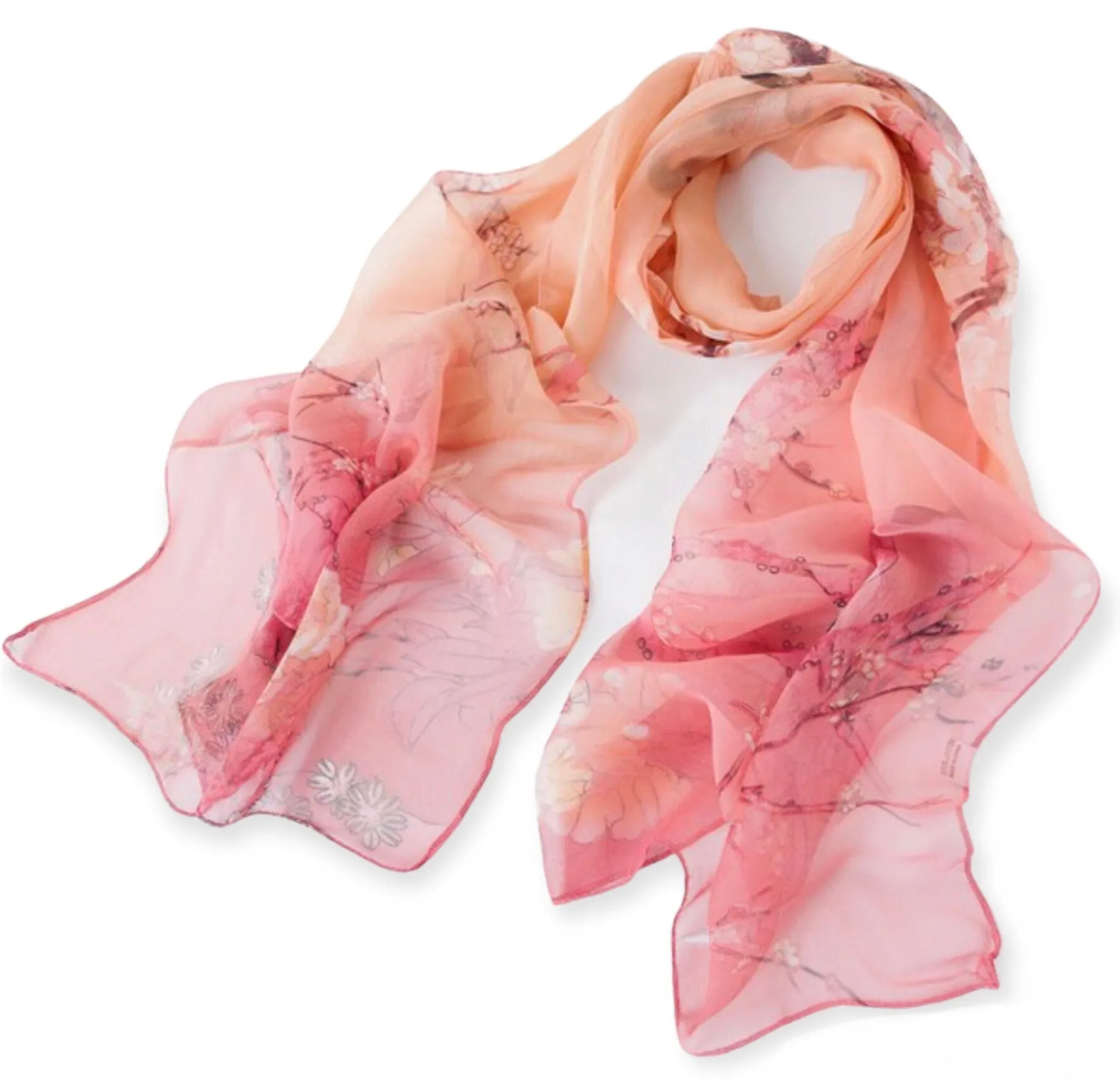 Blossom Lily Chiffon Scarf