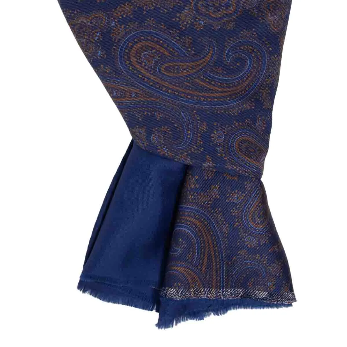 Blue and Havana Paisley Silk Scarf