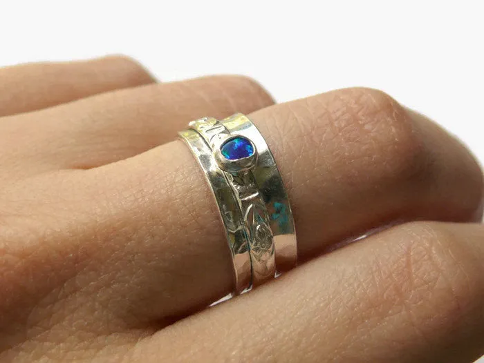 Blue Opal Spinning Ring