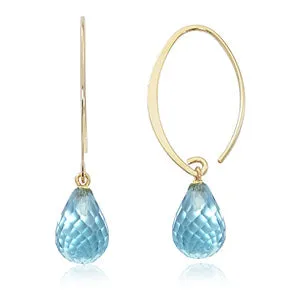 Blue Topaz Sweep Dangle Earrings