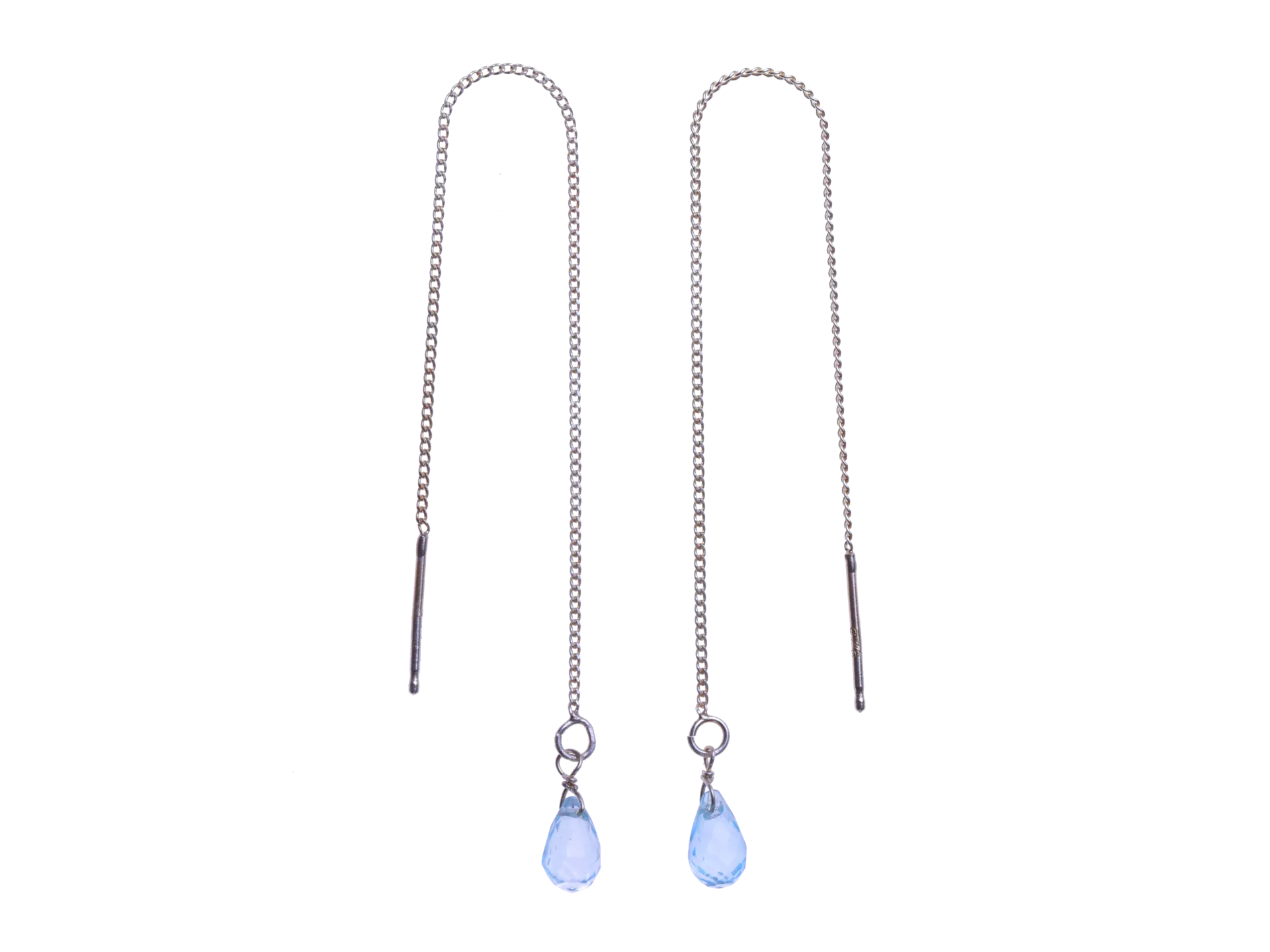 Blue Topaz Threader Earrings