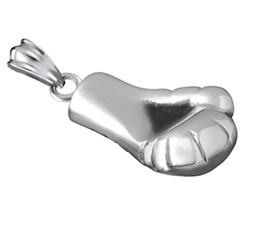 Boxing Gloves Necklace Jewelry Bonnie Silver Boxing Gloves Chain Stainless Steel 20in.