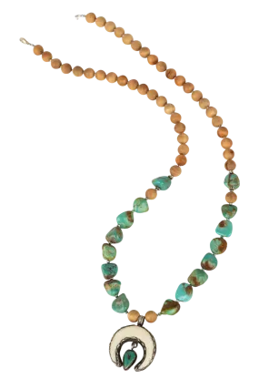 Breathe Deep Silver Naja Beaded Necklace