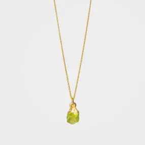 Bright Green Peridot Pendant Necklace - Healing Crystal Jewellery | By Lunar James