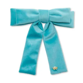 BRIGHT TURQUOISE VELVET ANTOINETTE BOW BARRETTE