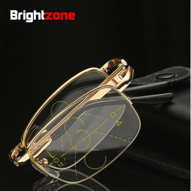 Brightzone Unisex Semi Rim Folding Progressive Reading Glasses 1350