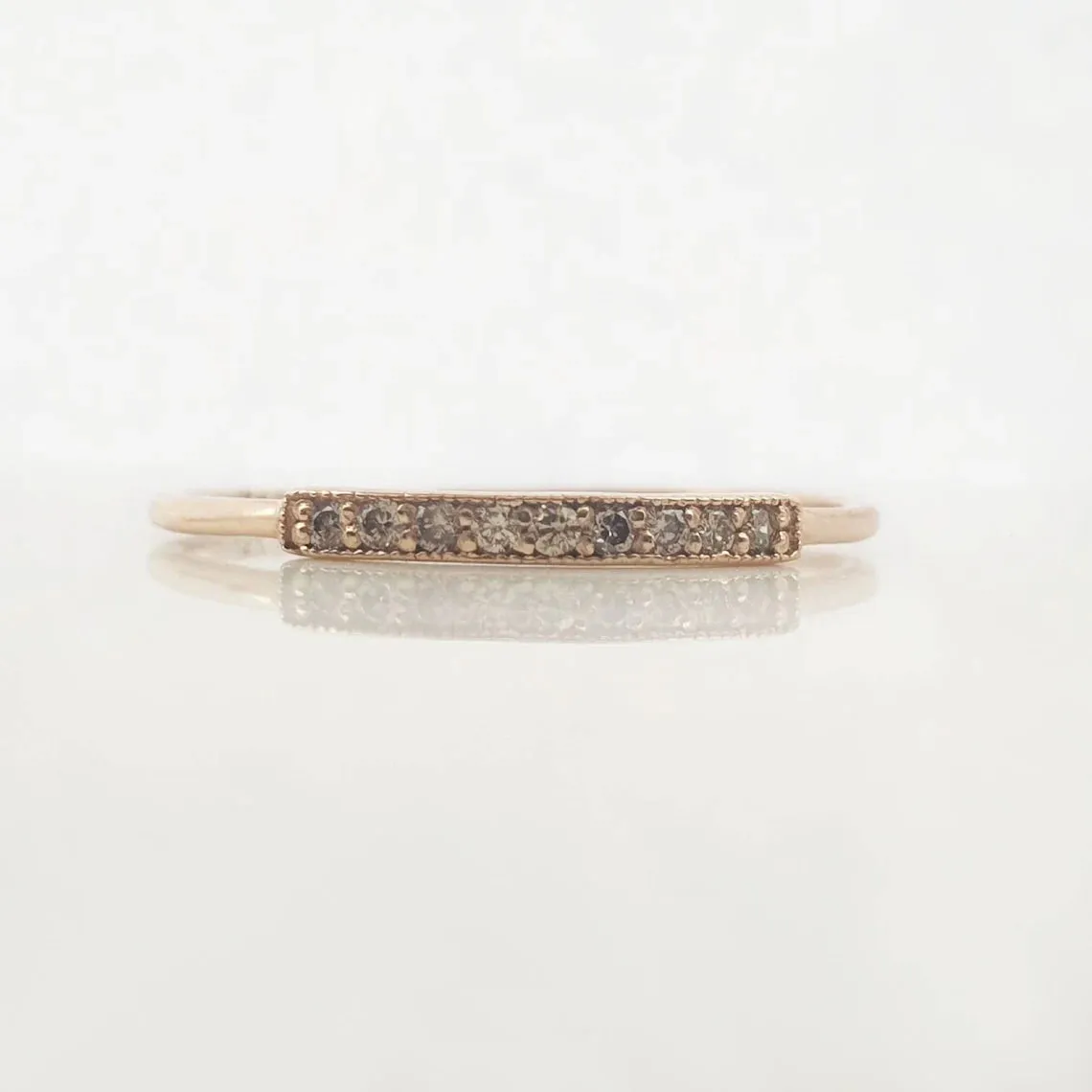 Brown Diamond Bar Ring