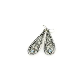 Ca D'zan Sunset Sterling Silver Blue Topaz Teardrop Earring