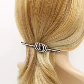 cellulose acetate hair barrette triple wrap knot bling style hair barrette for women