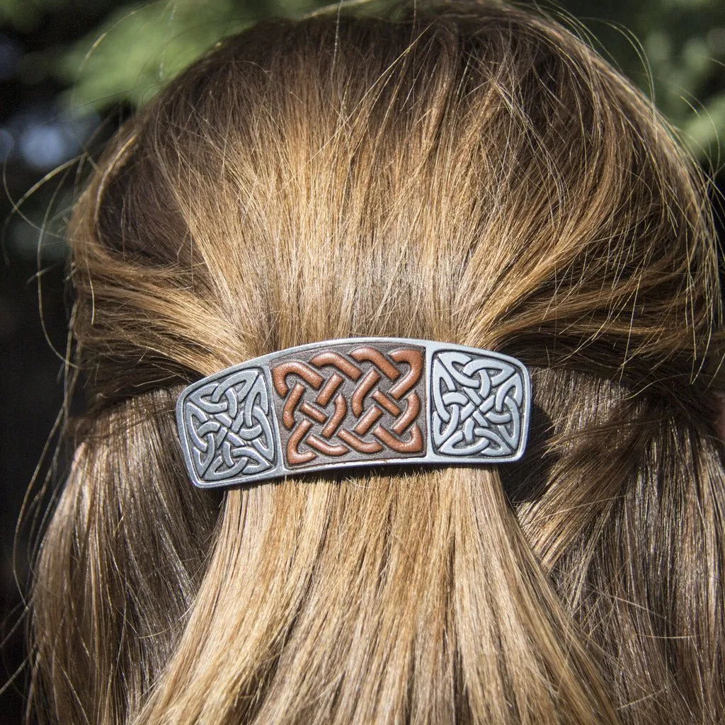 Celtic Knot Leather Barrette