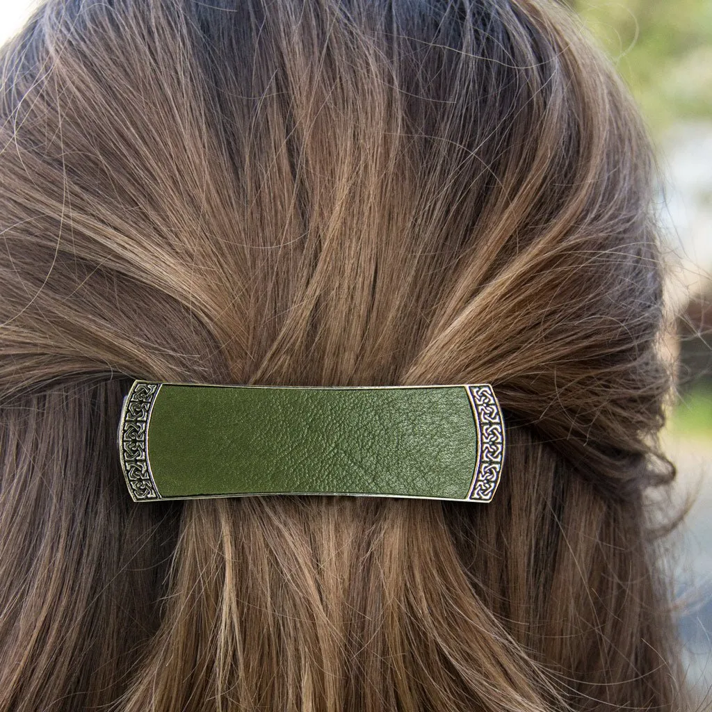 Celtic Leather Barrette