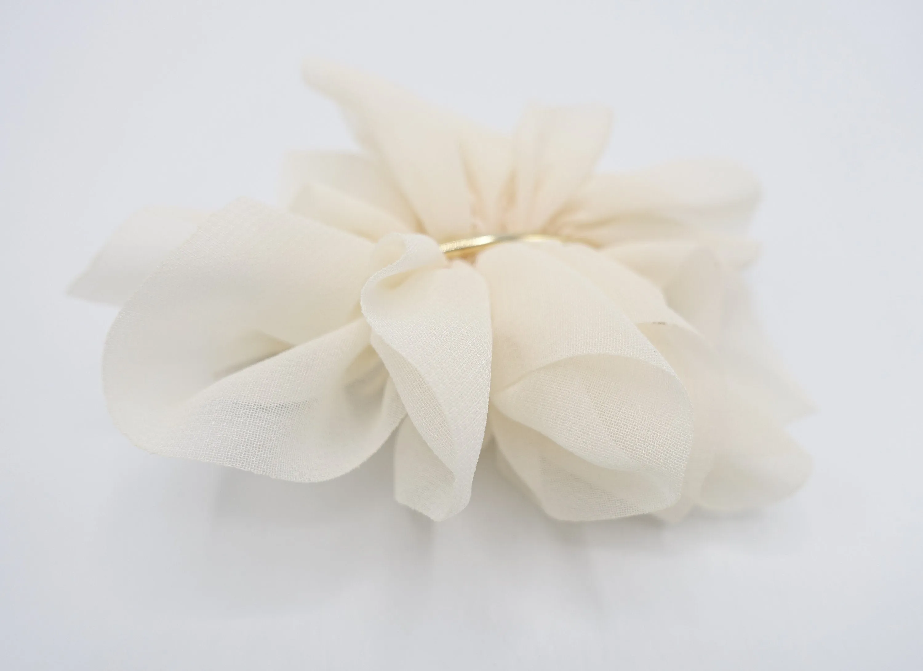 chiffon flower barrette, ruffle flower barrette, cute hair accessory for women