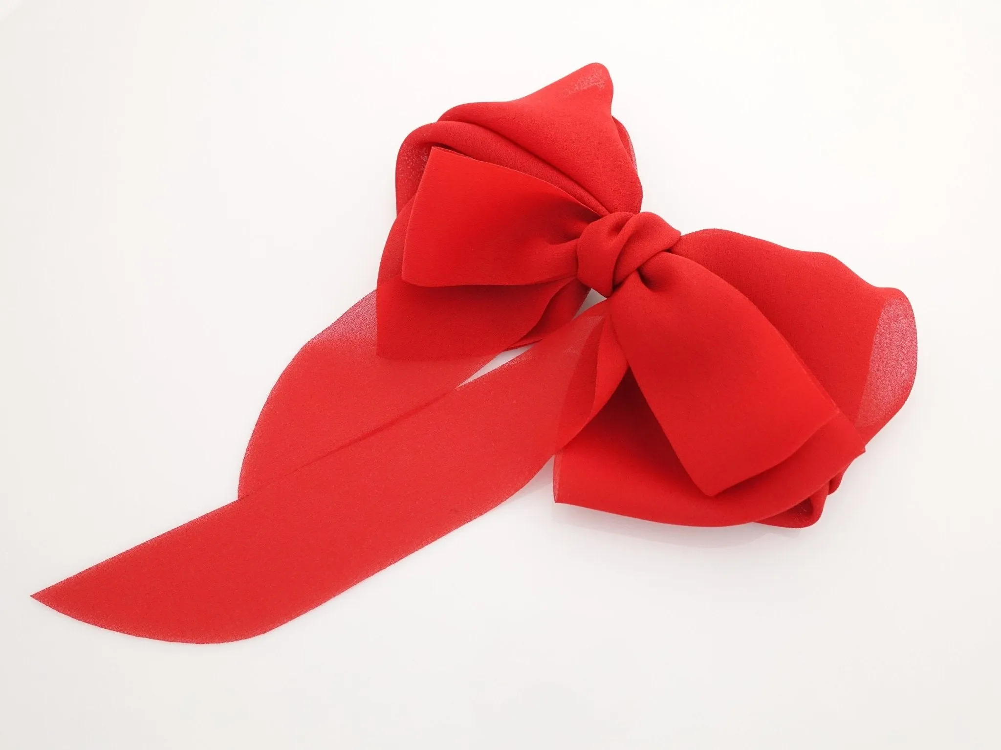 chiffon hair bow wing stacked style solid color VeryShine hair accessories for women