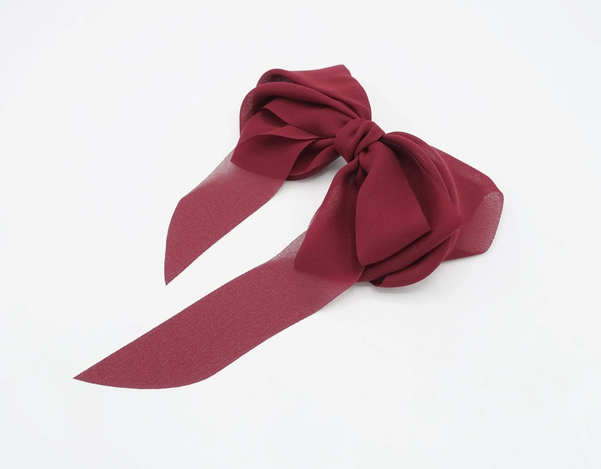 chiffon hair bow wing stacked style solid color VeryShine hair accessories for women