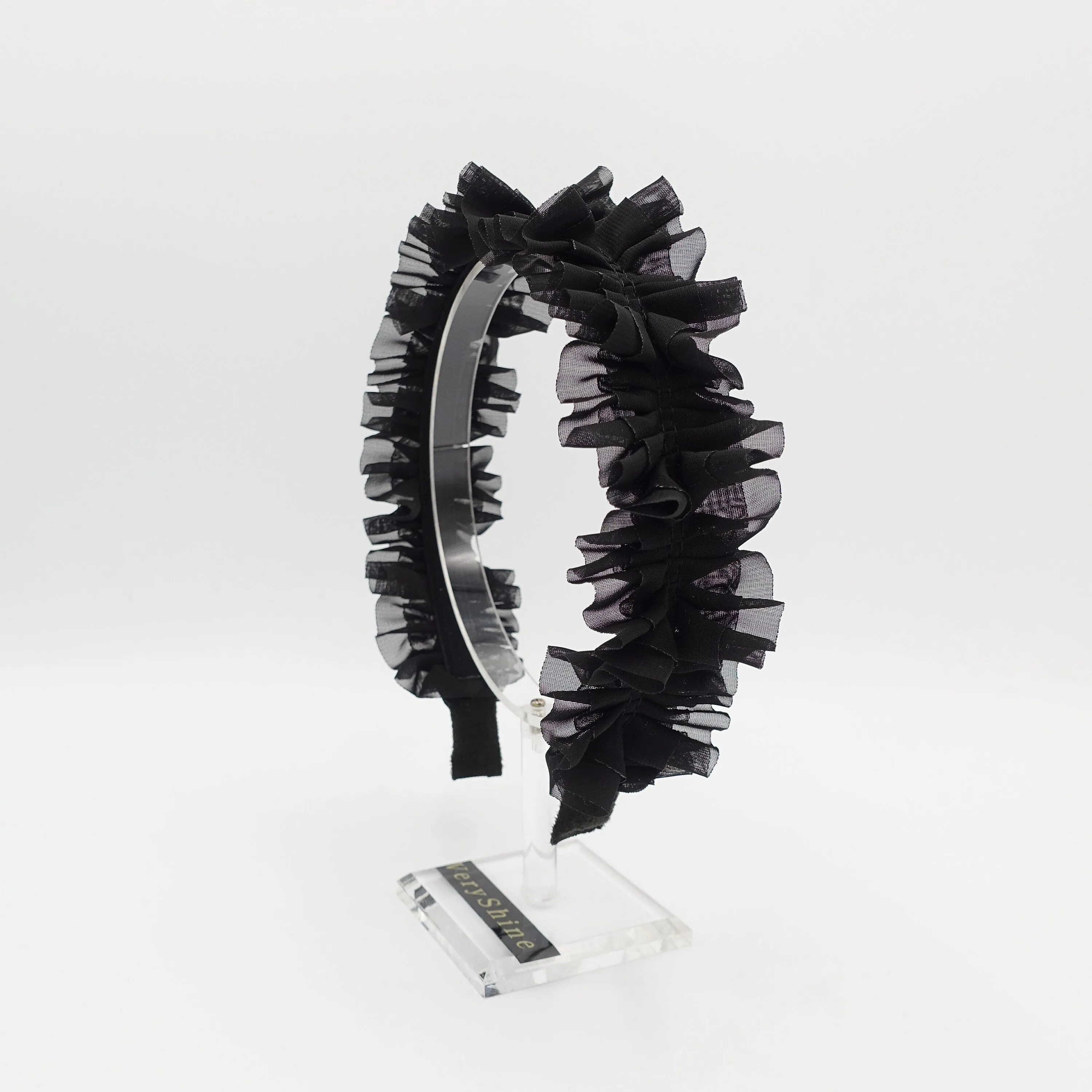 chiffon ruffle pleated headband feminine style hairband for women