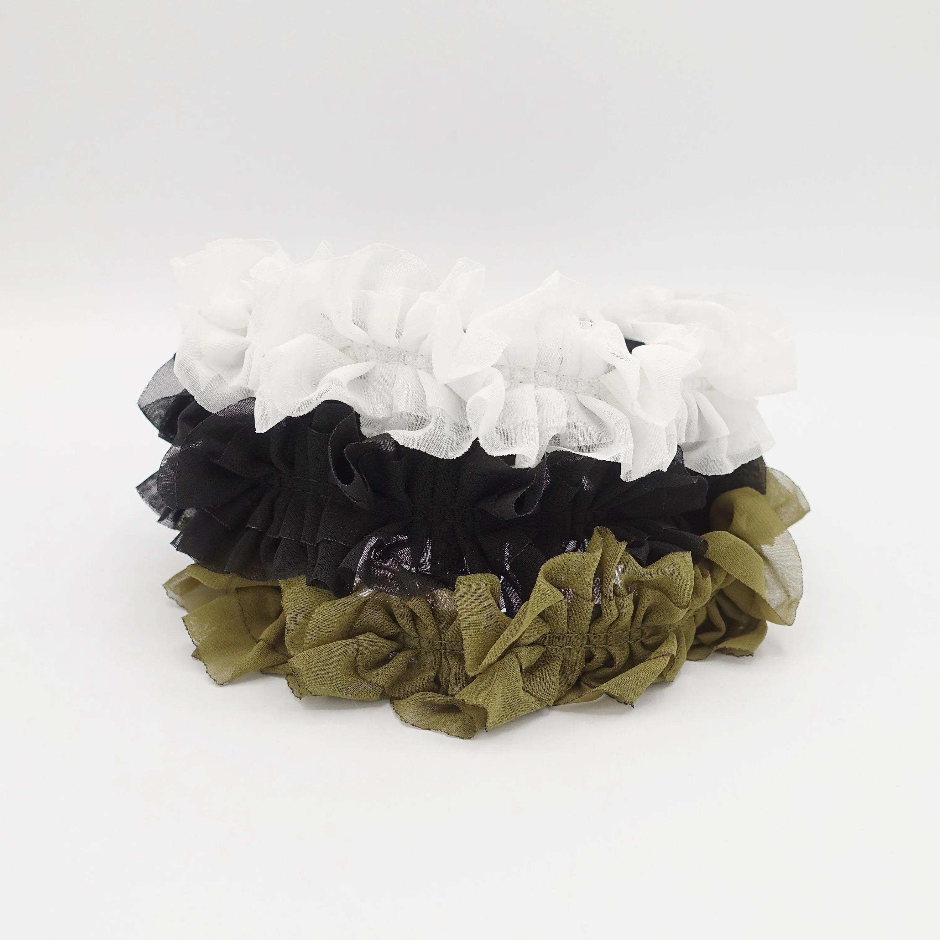 chiffon ruffle pleated headband feminine style hairband for women