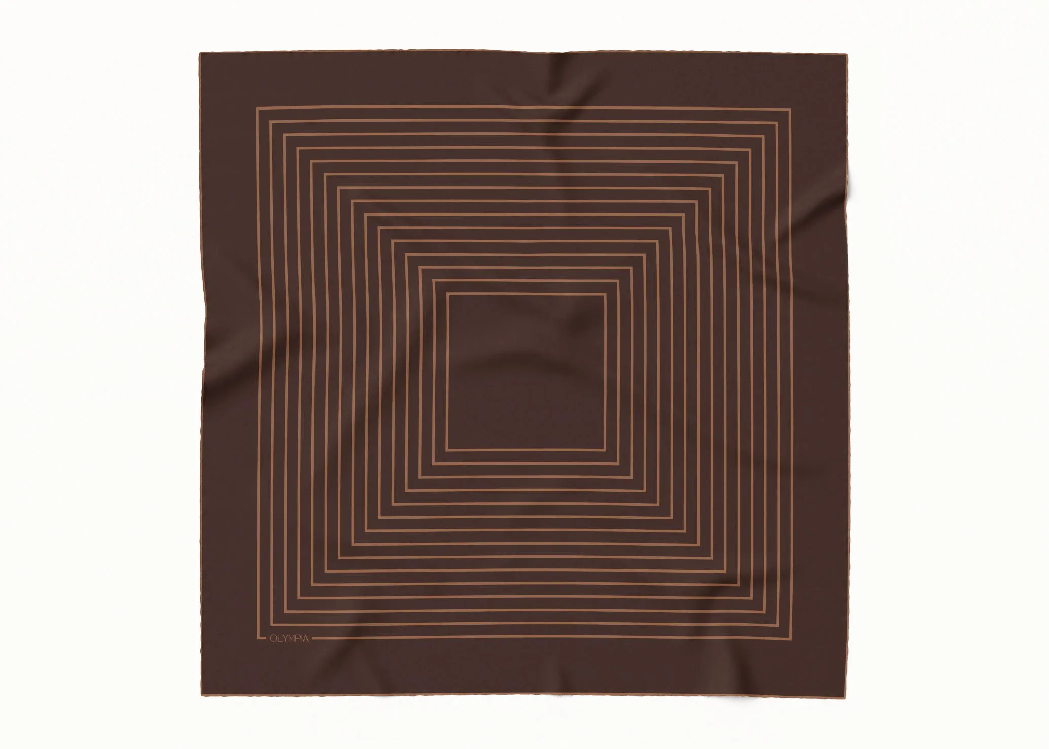 Chloe Dark Chocolate/Tan Silk Scarf - 89x89cm - Imperfect