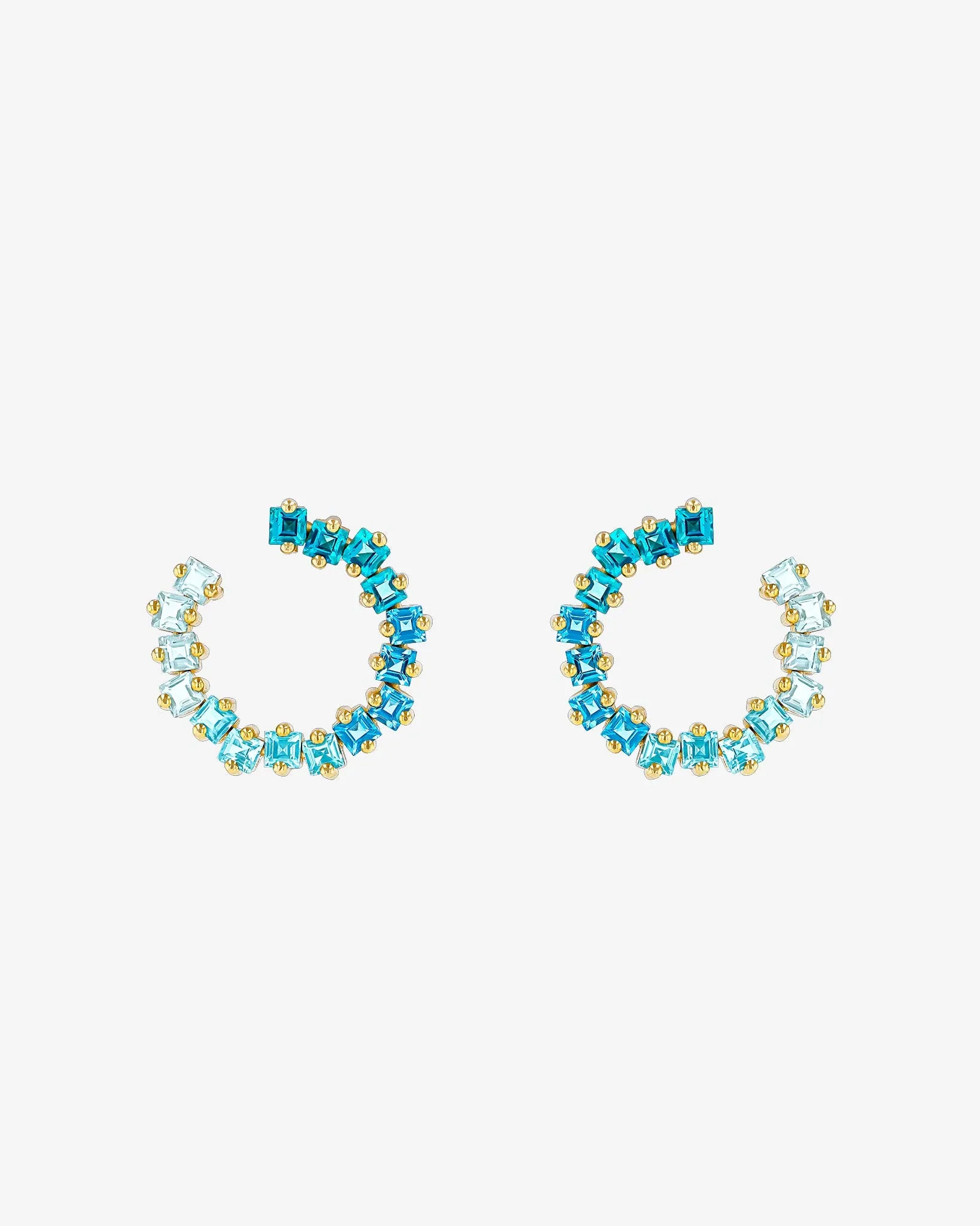 Cierra Light Blue Ombre Midi Sideways Hoops