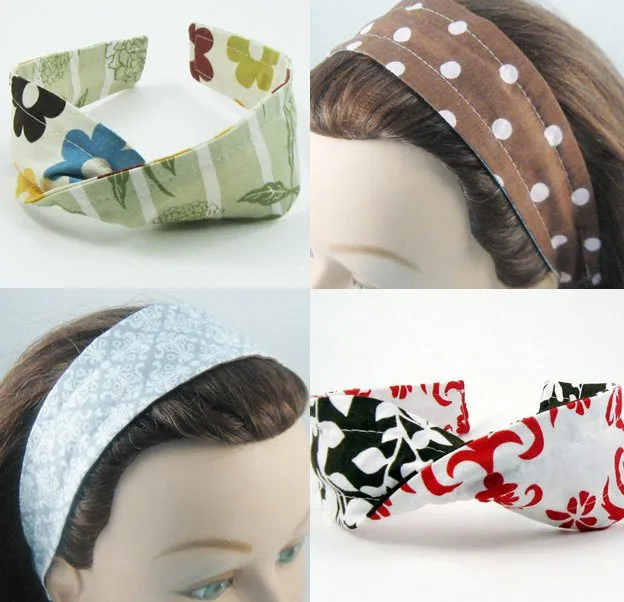 Comfortable Reversible Handmade Fabric Headband - Buffalo Check and Mod