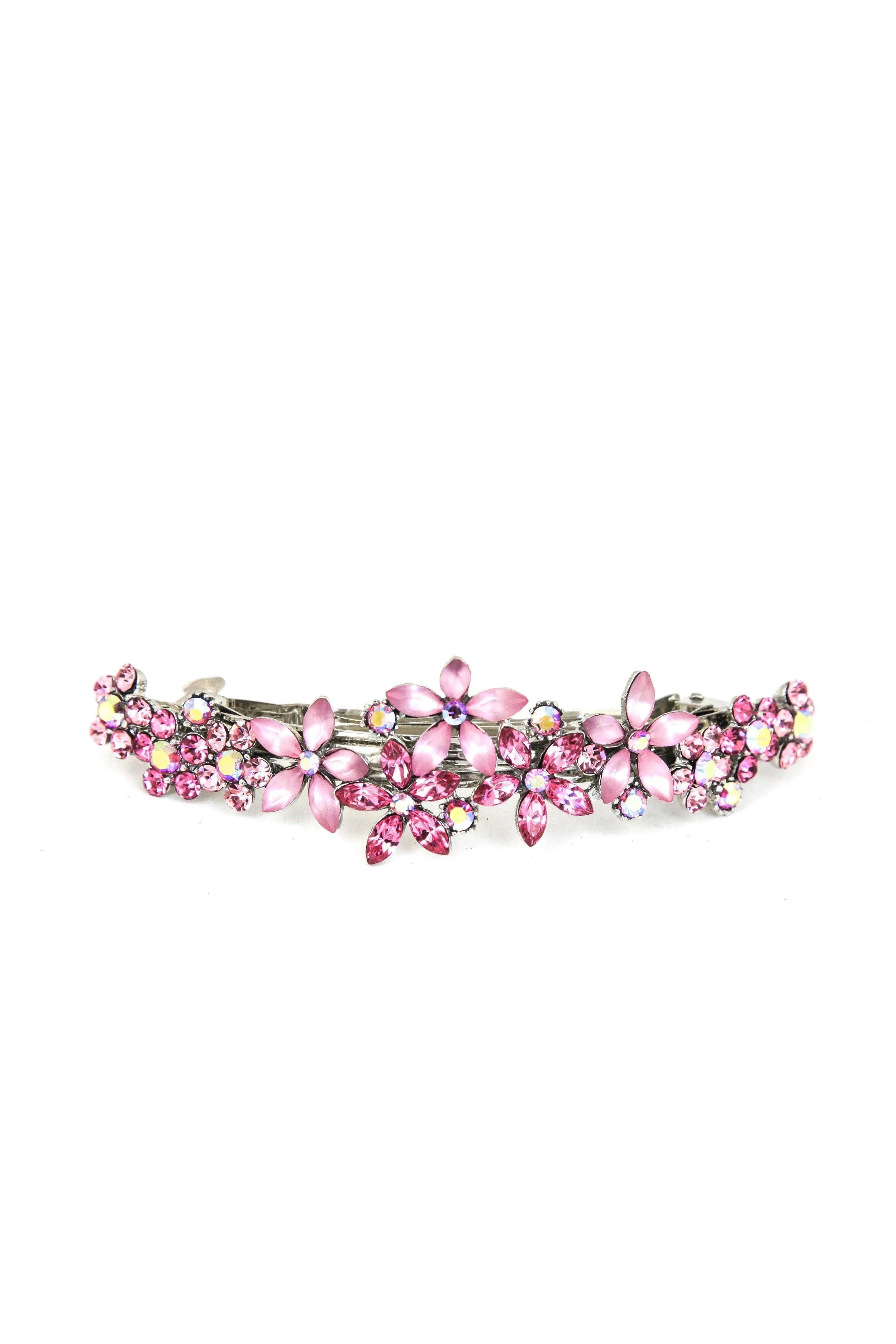 Contrasting Crystal Flower Barrette