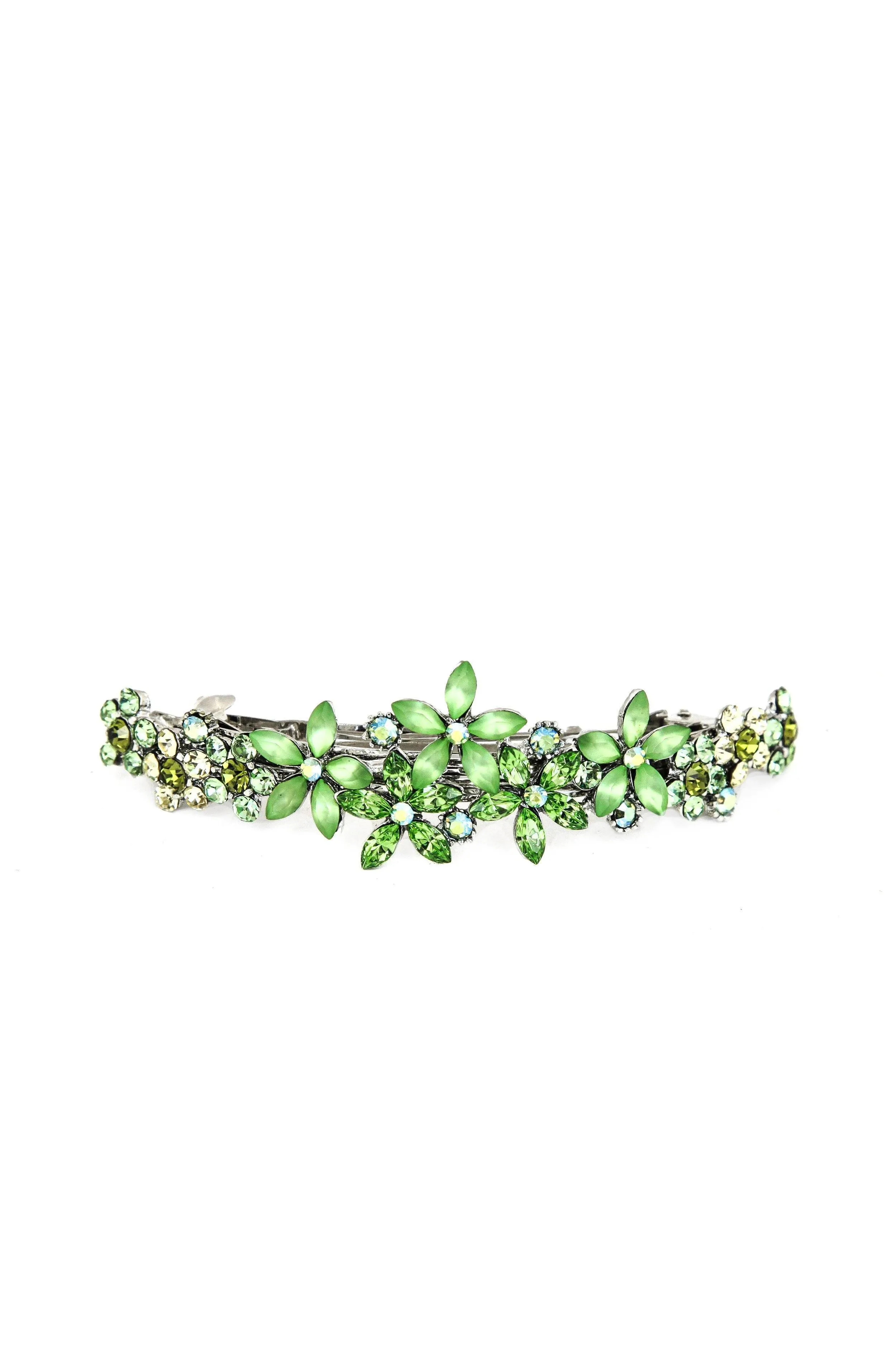 Contrasting Crystal Flower Barrette