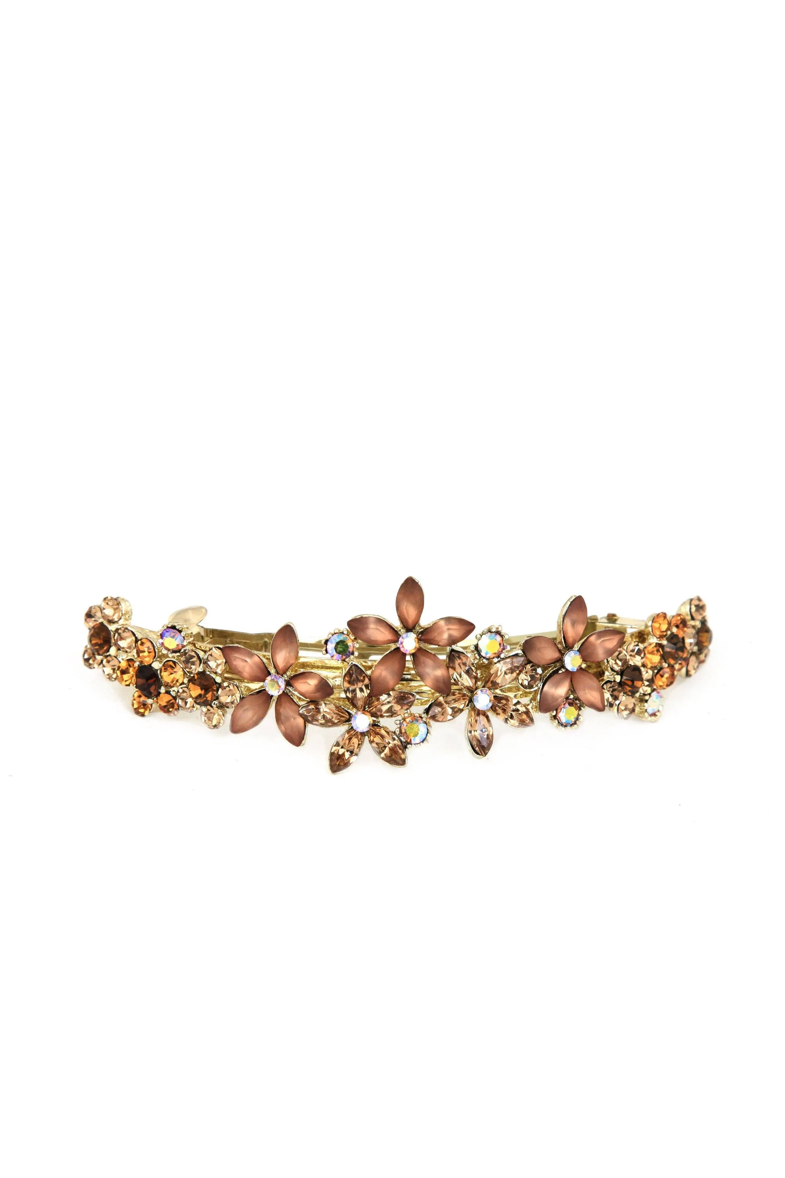 Contrasting Crystal Flower Barrette