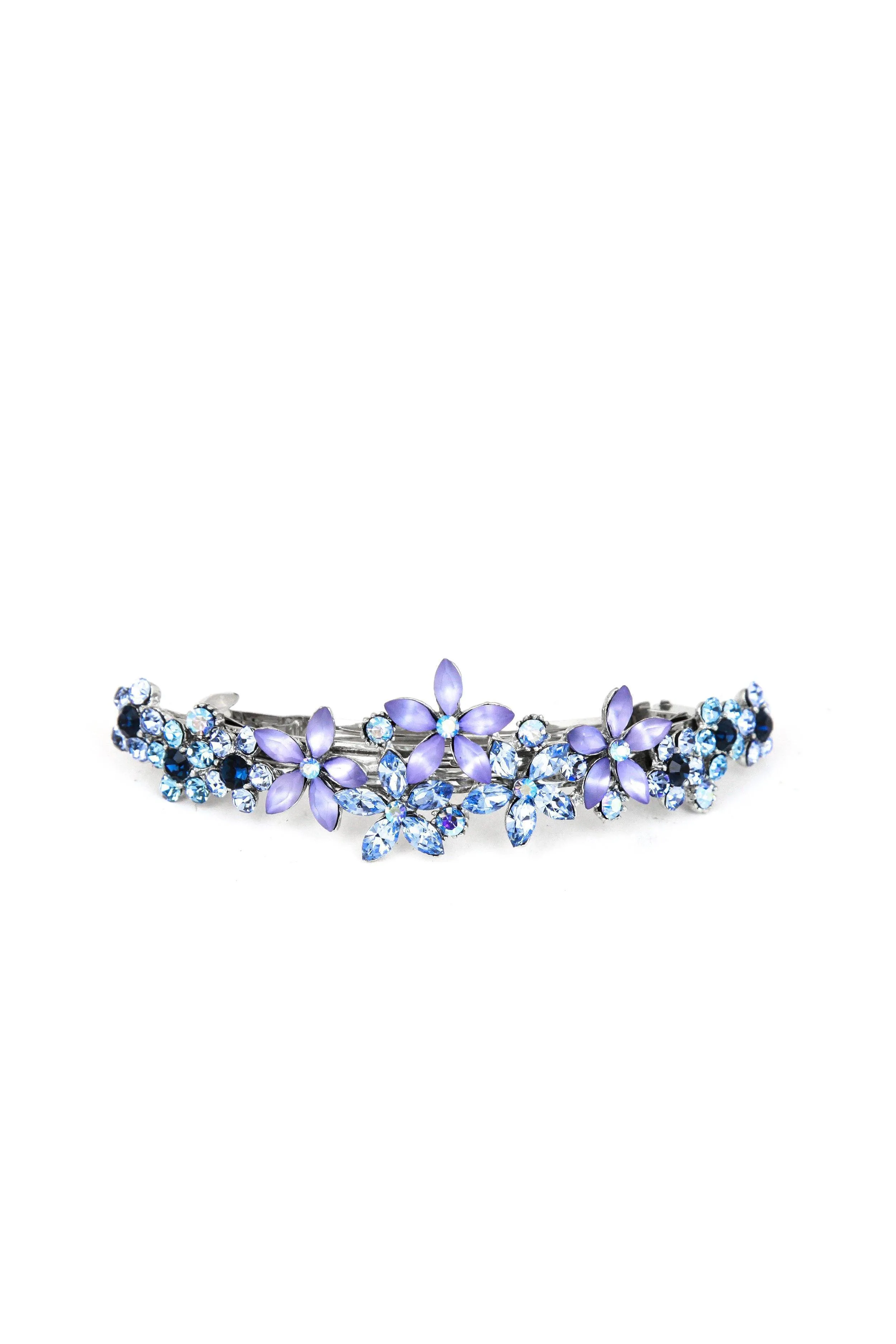 Contrasting Crystal Flower Barrette