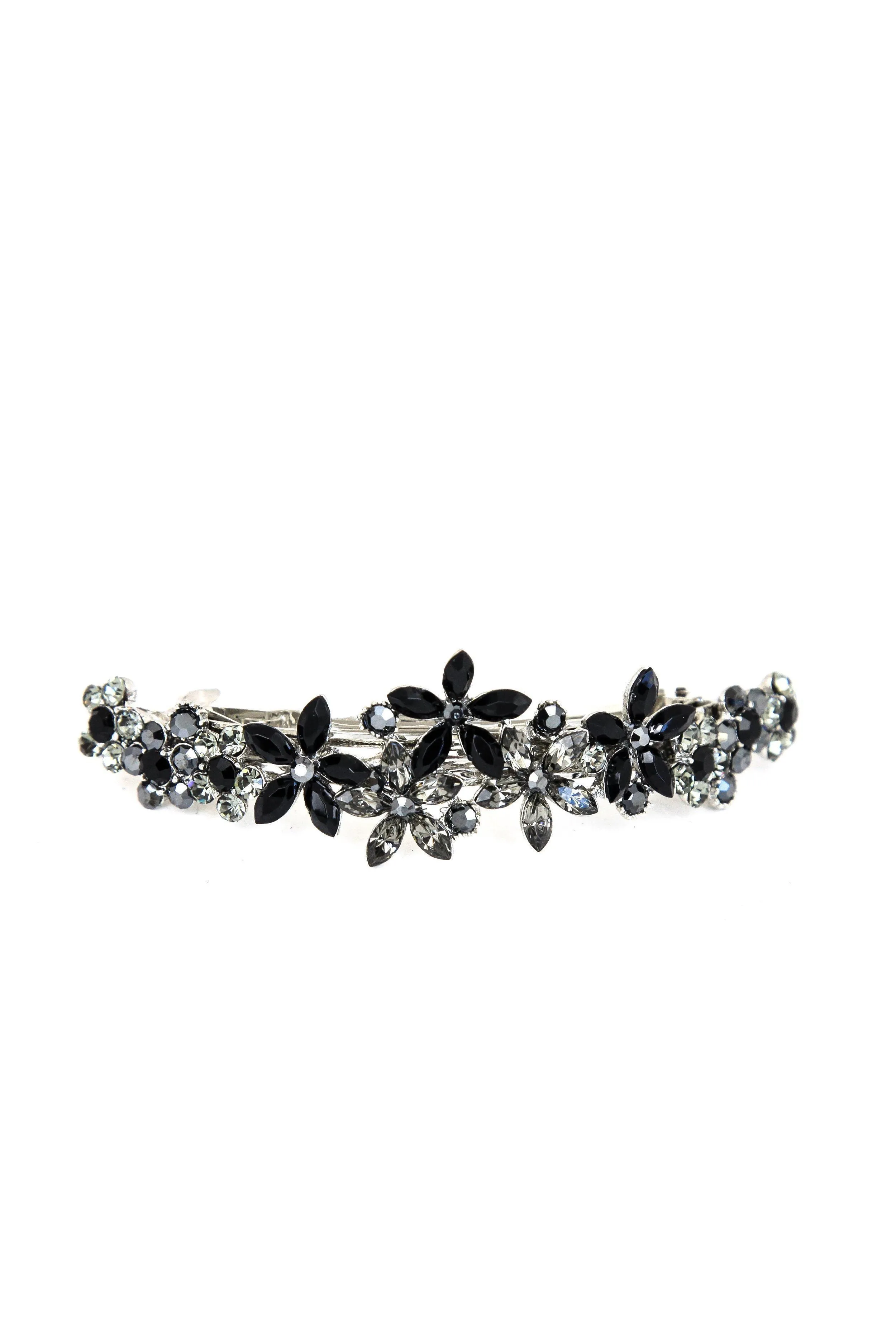 Contrasting Crystal Flower Barrette