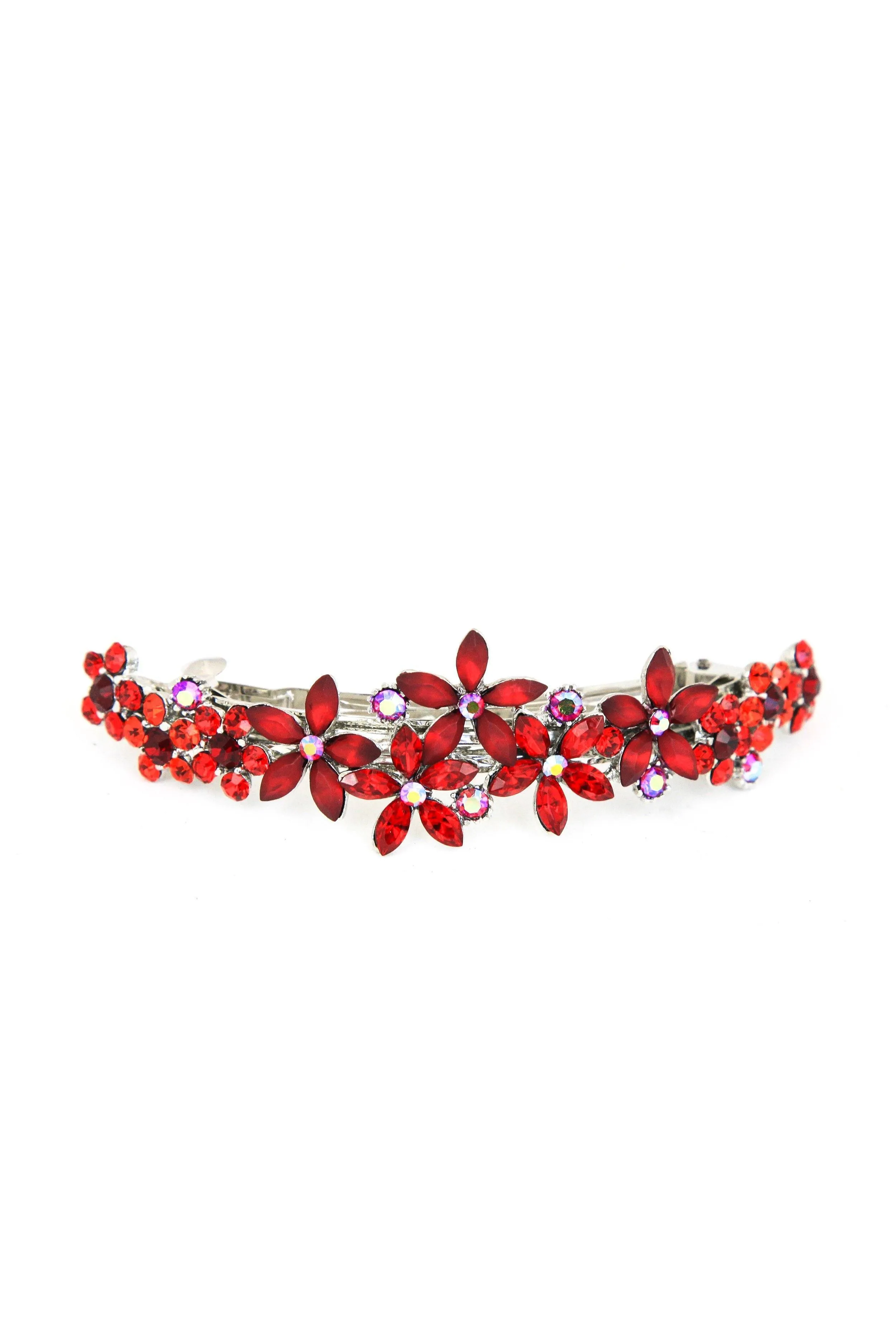 Contrasting Crystal Flower Barrette