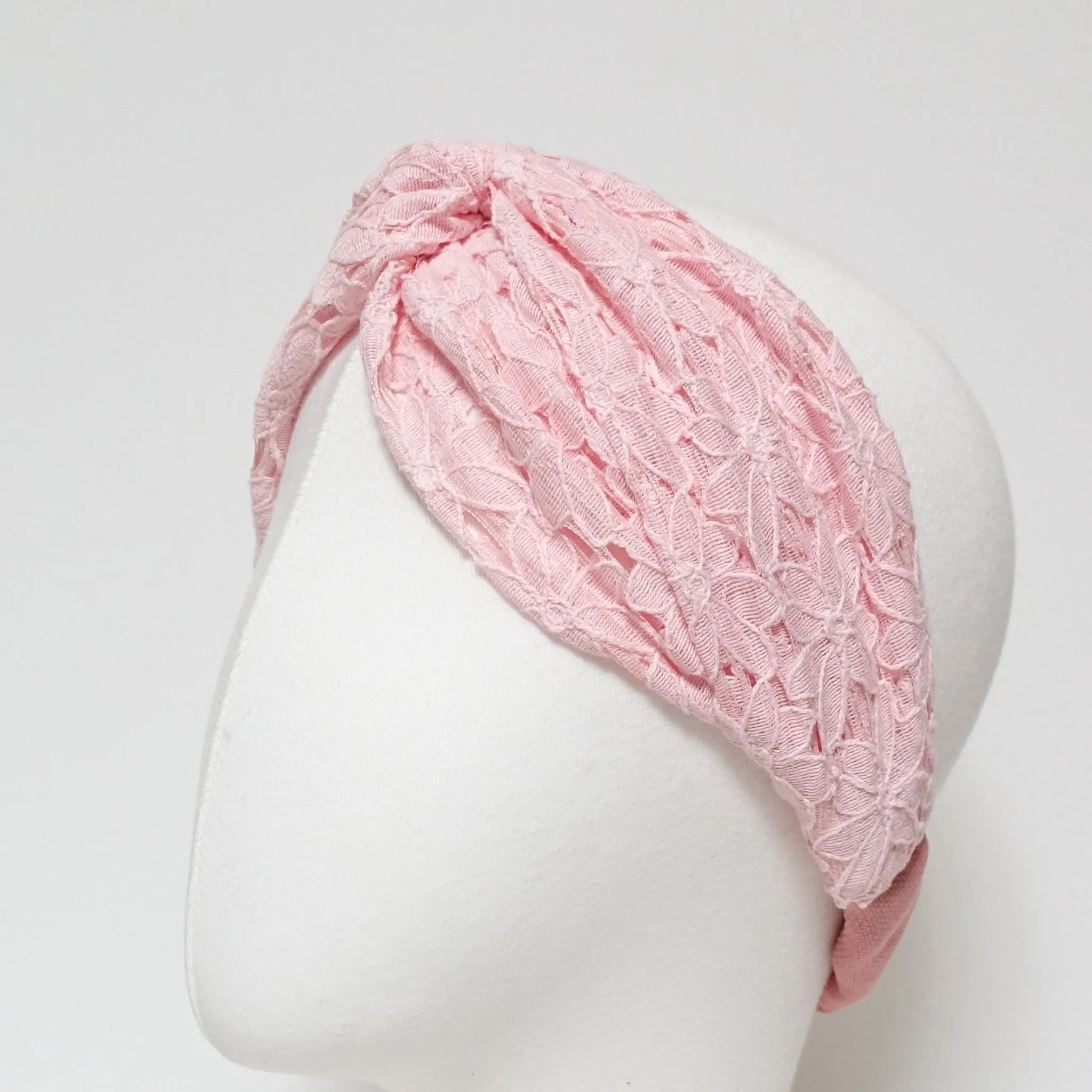 cotton eyelet turban headband floral print fashion elastic hairband hair accessory for women