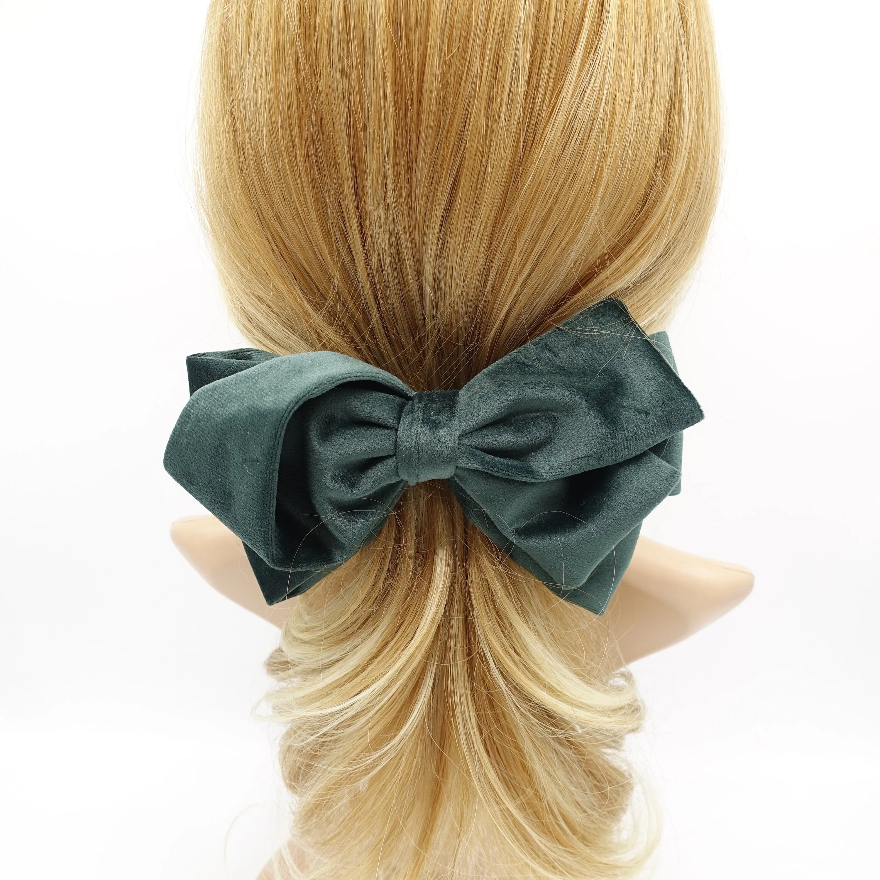 cotton velvet hair bow asymmetric style pattern women hair accessory