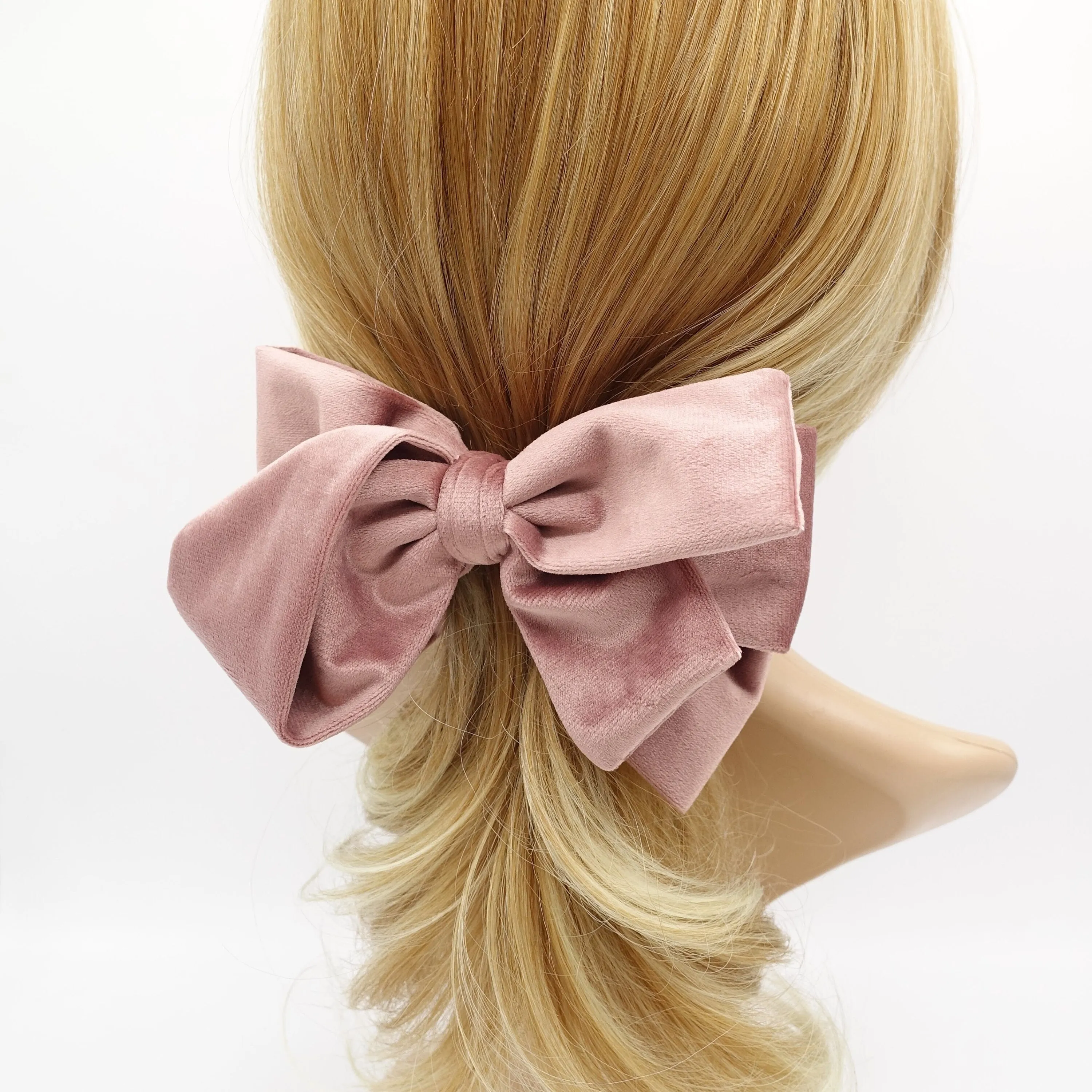 cotton velvet hair bow asymmetric style pattern women hair accessory