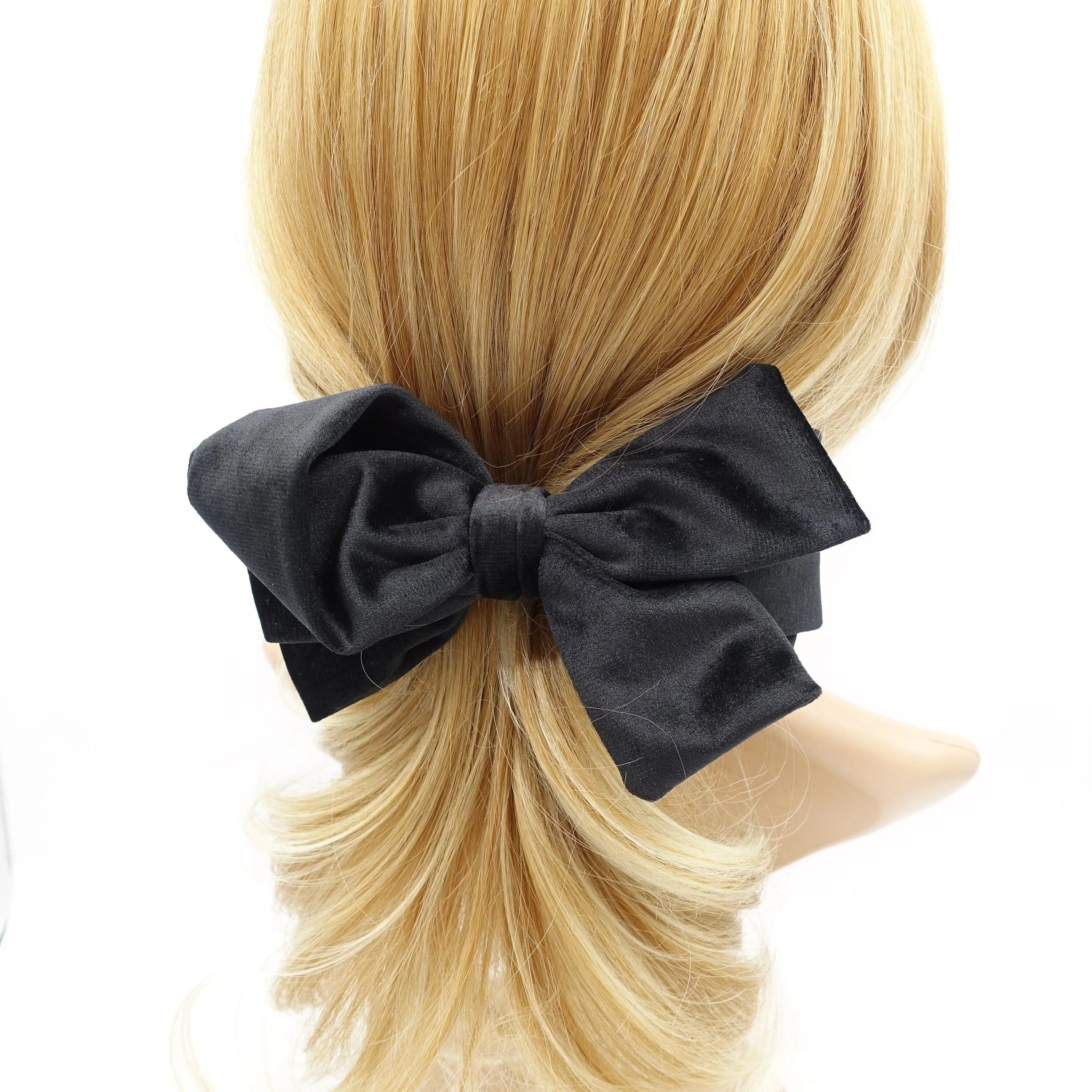 cotton velvet hair bow asymmetric style pattern women hair accessory