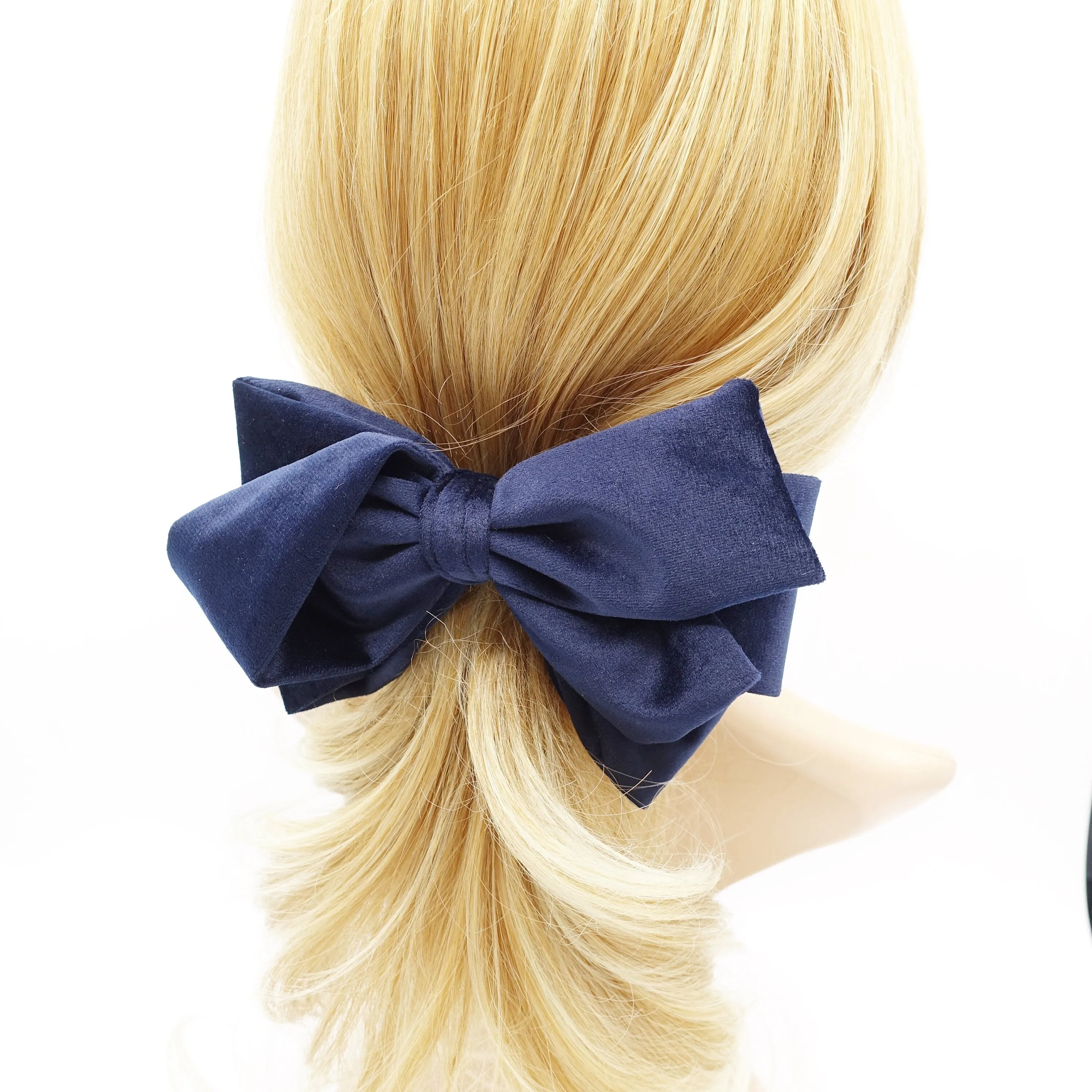 cotton velvet hair bow asymmetric style pattern women hair accessory