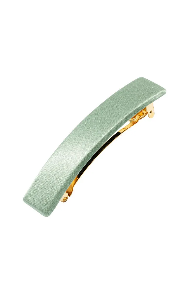 Covered Rectangle Barrette - Silk Charmeuse