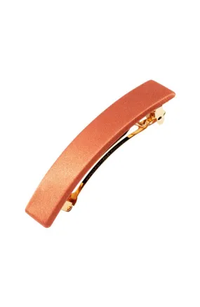 Covered Rectangle Barrette - Silk Charmeuse