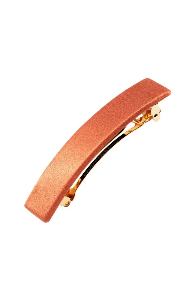 Covered Rectangle Barrette - Silk Charmeuse