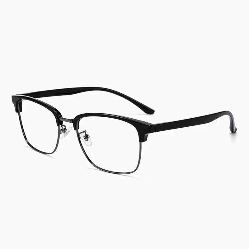 Cubojue Unisex Full Rim Oversized Square Tr 90 Titanium Alloy Myopic Reading Glasses 3513