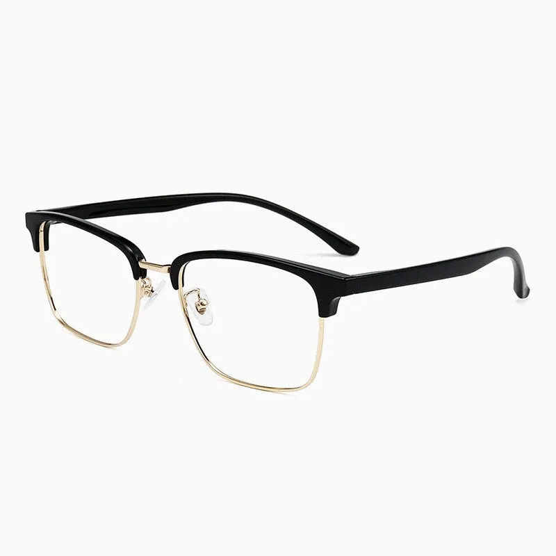 Cubojue Unisex Full Rim Oversized Square Tr 90 Titanium Alloy Myopic Reading Glasses 3513