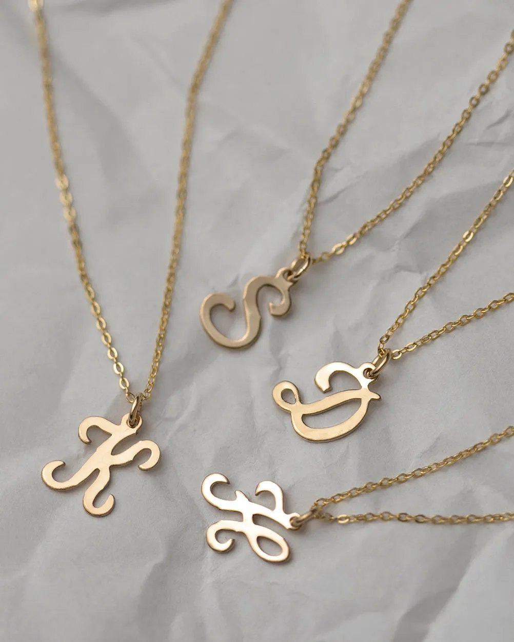 Cursive Initial Charm Necklace