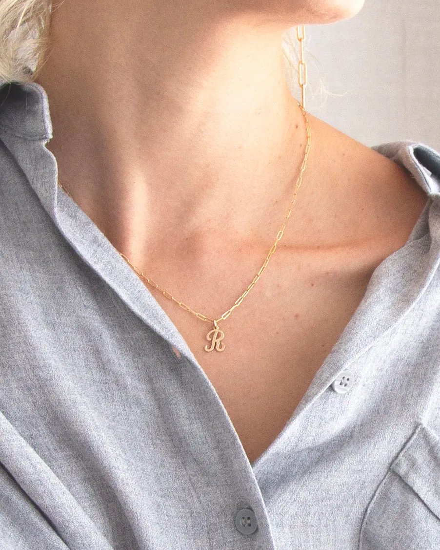 Cursive Initial Charm Necklace