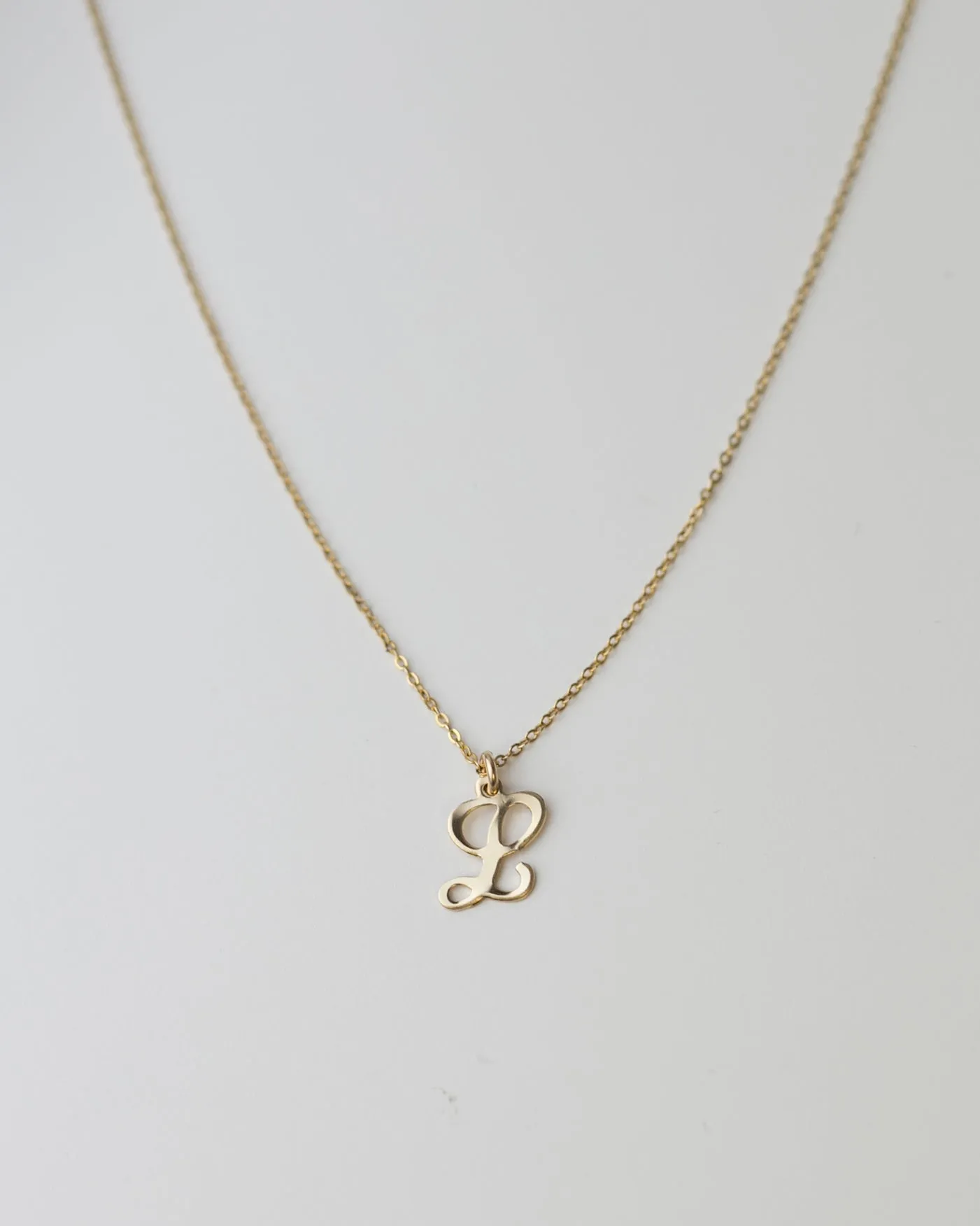 Cursive Initial Charm Necklace