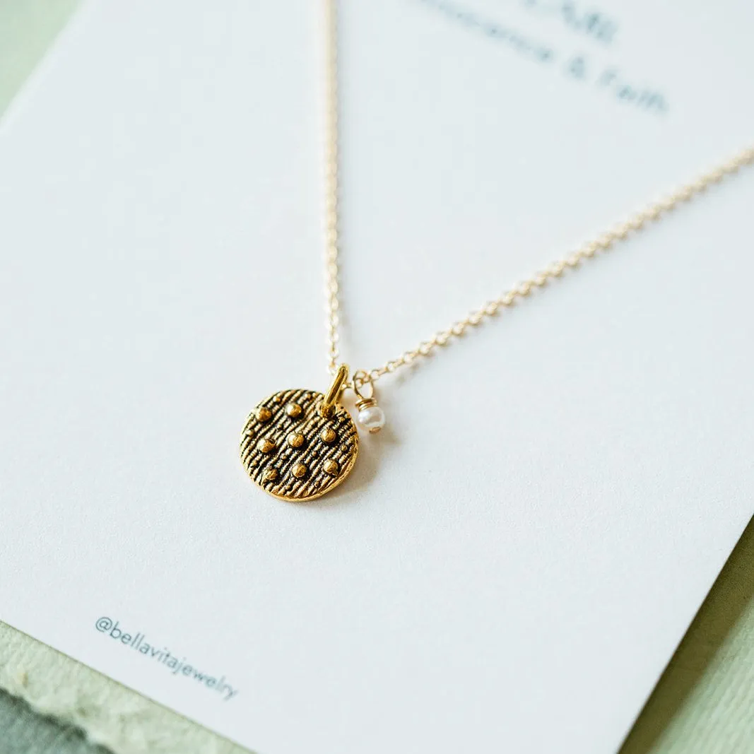 Dainty Birthstone Button Charm Necklace