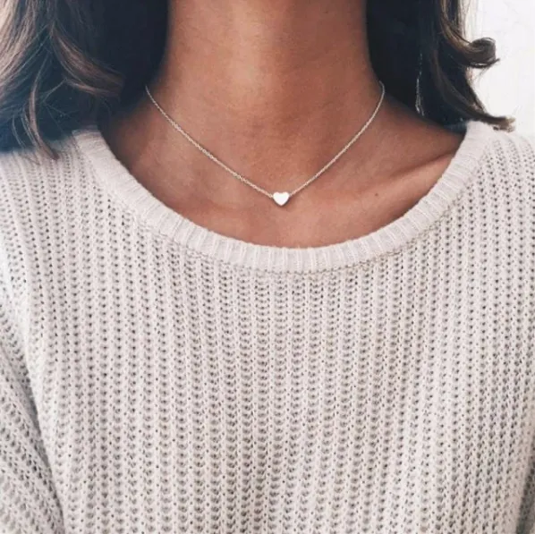 Dainty Heart Necklace Gold