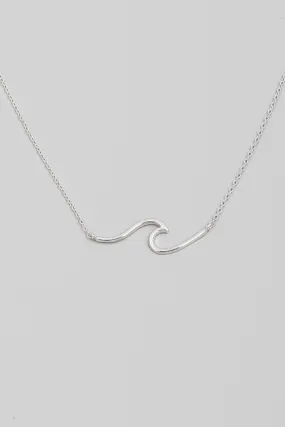 Dainty Silver Wave Necklace