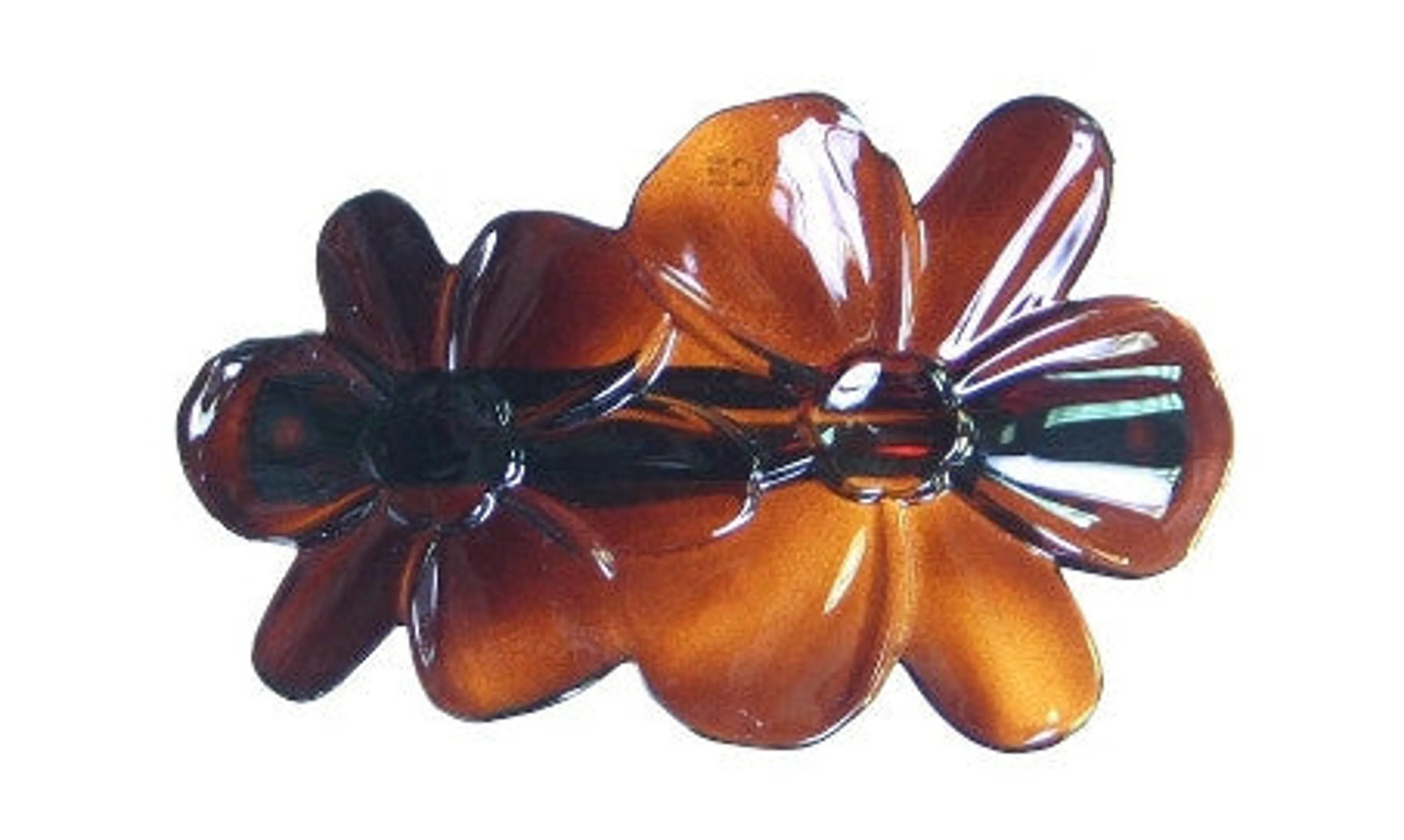 Double Flower Barrette Tortoise Shell