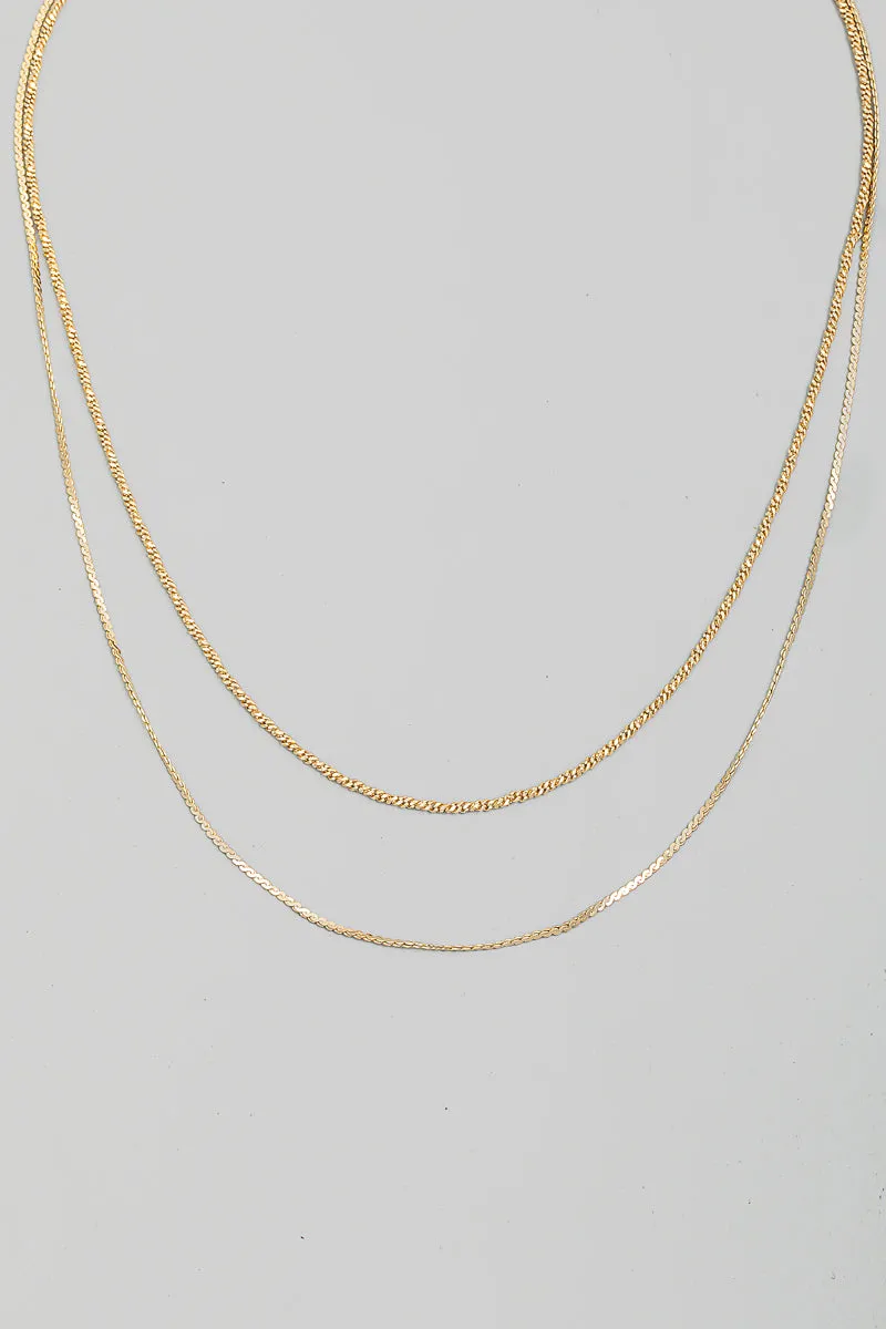 Double Twisted Layered Gold Necklace