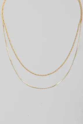 Double Twisted Layered Gold Necklace